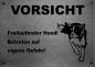 Preview: Edelstahl Hundeschild Border Collie VORSICHT Freilaufender Hund! Betreten auf eigene Gefahr!